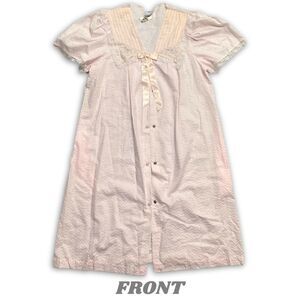 Vintage NWT Gilligan & O'Malley Light Pink Button Down Nightgown, Size 12/14